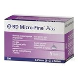 BD MICRO FINE PLUS inzulínové ihly 31G - ihly do aplikátorov inzulínu (0,25 x 5 mm) 10x10 ks obrázok