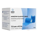 BIOMIC Kohezívny elastický obväz 7,5 cm x 4,5 m, fixačný, modrý 1x12 ks obrázok