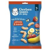 Gerber Snacks Kukuričné CHRUMKY Jahoda a banán (od ukonč. 7. mesiaca) 1x28 g obrázok