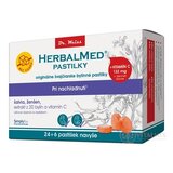 HERBALMED PASTILKY pri nachladnutí - Dr.Weiss bez cukru (šalvia, ženšen, extrakt 20 bylín a vit.C) pastilky (24+6 navyše) 1x30 ks) obrázok