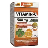 JutaVit Vitamín C 500 mg žuvacie tablety s vitamínom D3 a extraktom zo šípok, so sladidlami, s príchuťou pomaranča 1x100 ks obrázok
