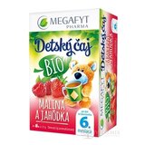 MEGAFYT Detský čaj BIO MALINA A JAHÔDKA ovocný čaj (od ukončeného 6. mesiaca) 20x1,75 g (35 g) obrázok