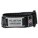 NÁRAMOK ZÁCHRANY VYS.KRV.TLAK HYPERTENZIA na suchý zips s nerezovou známkou, čierny, dospelý 1x1 ks obrázok