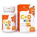 PLATAN Vitamín C + D KIDS cmúľacie tablety 1x30 ks obrázok