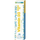 PLUS LEKÁREŇ Vitamín D3 2000 IU šumivé tbl, s príchuťou mailny 1x20 ks obrázok