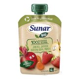 Sunar BIO Jablko Jahoda Červená repa 100% ovocia-zeleniny, kapsička (od ukonč. 4. mesiaca) 1x100 g obrázok