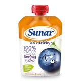 Sunar Do ručičky Čučoriedka a jablko 100% ovocia (od ukonč. 4. mesiaca) 1x100 g obrázok