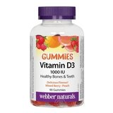 Webber Naturals Vitamín D3 1000 IU Gummies želé pastilky, príchuť - mix lesného ovocia a broskyne, 1x90 ks obrázok