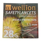 Wellion SAFETYLANCETS 28G - Lanceta bezpečnostná priemer 1,5 mm, sterilná, jednorazová 1x200 ks obrázok