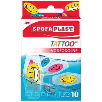 3M SPOFAPLAST č.115N Náplasti VODEODOLNÉ TATTOO detské, mix, 1x10 ks obrázok