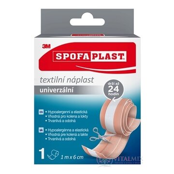 3M SPOFAPLAST č.154 Textilná náplasť univerzálna, rýchloobväz, 1m x 6cm, 1x1 ks obrázok