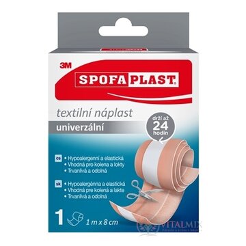 3M SPOFAPLAST č.164 Textilná náplasť univerzálna, rýchloobväz, 1 m x 8cm, 1x1 ks obrázok