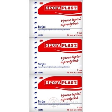 3M SPOFAPLAST č.166N Náplasť strips 76 mm x 51mm, kusová 1x3 ks obrázok