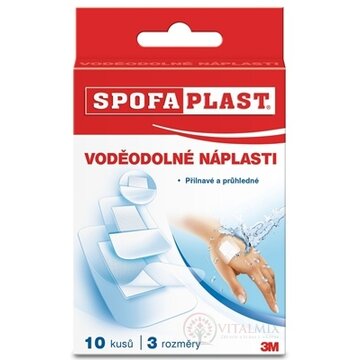 3M SPOFAPLAST č.190 Vodeodolné náplasti mix 3 veľkostí, transparentná fólia, 1x10ks obrázok