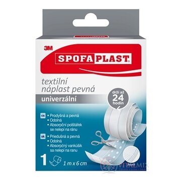 3M SPOFAPLAST č.254 Textilná náplasť pevná univerzálna, rýchloobväz, 1m x 6cm, 1x1 ks obrázok