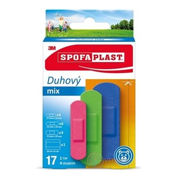 3M SPOFAPLAST č.606 Náplasti Dúhový mix 1 typ, 4 veľkosti, 1x17 ks obrázok