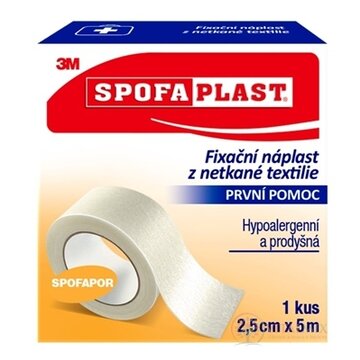 3M SPOFAPLAST č.732 Fixačná náplasť 2,5cm x 5m, z netkanej textílie, cievka, 1x1ks obrázok