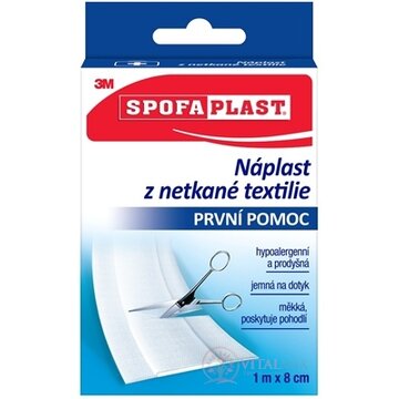 3M SPOFAPLAST č.864 Náplasť z netkanej textílie 8cm x 1m, jemná, pás, 1x1 ks obrázok