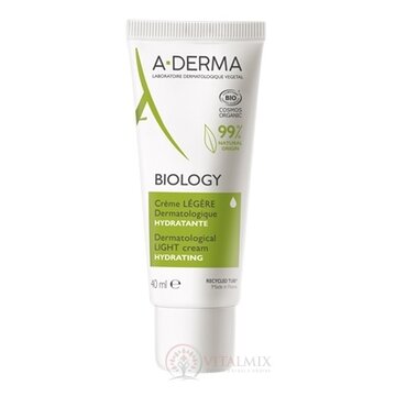 A-DERMA BIOLOGY ĽAHKÝ krém HYDRATAČNÝ 24h hydratácia normálnej až zmiešanej pleti 1x40 ml obrázok