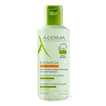 A-DERMA EXOMEGA CONTROL GEL LAVANT ÉMOLLIENT 2EN1 zvláčňujúci umývací gél, deti, 1x200 ml obrázok