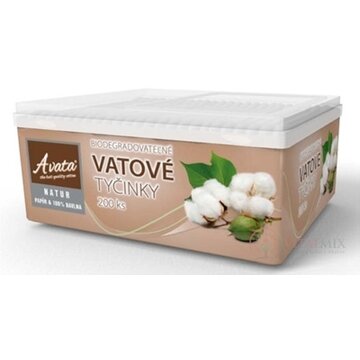 A vata NATUR VATOVÉ TYČINKY box biodegradovateľné (papier+bavlna) 1x200 ks obrázok