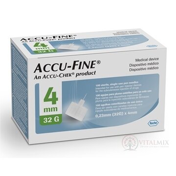 ACCU-FINE 32G (0,23 mm x 4 mm) ihla na aplikáciu inzulínu pomocou pera, typ 810 1x100 ks obrázok
