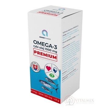 ADAMPharm OMEGA-3 rybí olej 1000 mg PREMIUM cps 1x60 ks obrázok
