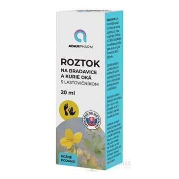 ADAMPharm ROZTOK NA BRADAVICE A KURIE OKÁ s lastovičníkom 1x20 ml obrázok