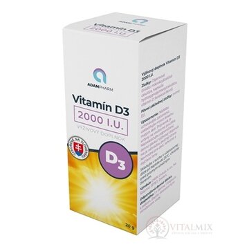 ADAMPharm Vitamín D3 2000 I.U. cps 1x60 ks obrázok