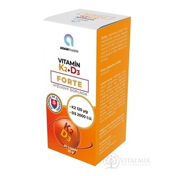 ADAMPharm Vitamín K2+D3 FORTE cps 1x60 ks obrázok
