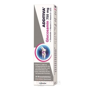 ADDITIVA Glukozamín 750 mg šumivé tablety (+Chondroitín+vitamín C+vitamín E+Zinok) 1x20 ks obrázok