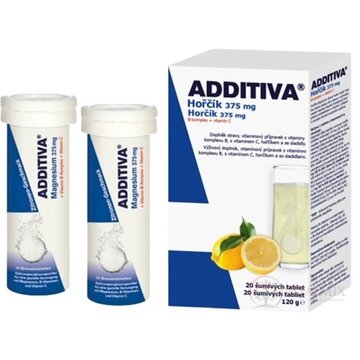 ADDITIVA Horčík 375 mg + B-Komplex + Vitamín C tbl eff 2x10 ks (20 ks) obrázok