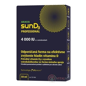 AKACIA sunD3 PROFESSIONAL 4000 IU ústny sprej, pomarančová príchuť 1x50 ml obrázok