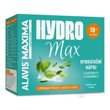 ALAVIS MAXIMA HydroMax prášok s príchuťou limetky a mäty, vrecúška (po 8 g) 1x10 ks obrázok