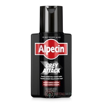 ALPECIN GREY ATTACK Shampoo farebný (čierny) kofeínový šampón 1x200 ml obrázok