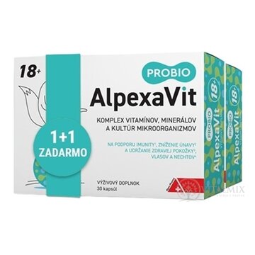 AlpexaVit PROBIO 18+ 1+1 cps 30 + 30 zadarmo (60 ks), 1x1 set obrázok