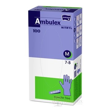 Ambulex NITRYL Vyšetrovacie a ochranné rukavice veľ. M, fialové, nitrilové, nesterilné, nepudrované, 1x100 ks obrázok