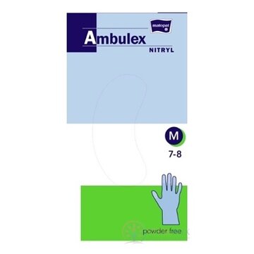Ambulex rukavice NITRYLOVÉ veľ. M, modré, nesterilné, nepudrované, 1x100 ks obrázok