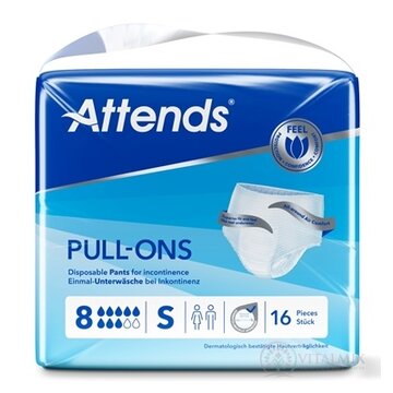 ATTENDS Pull-Ons 8 S elastické inkontinenčné nohavičky, nasiakavosť 2205 ml, obvod bokov 60-90 cm, 1x16 ks obrázok