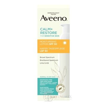 Aveeno CALM+RESTORE Moisturising lotion SPF50 hydratačné opalovacie mlieko 1x50 ml obrázok
