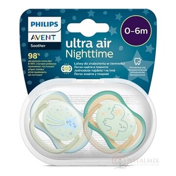 AVENT CUMLÍK 0-6M Ultra air nočný chlapec na utišovanie, silikón (inov.2023) 1x2 ks obrázok