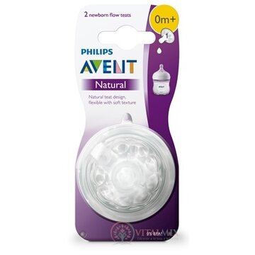 AVENT Cumlík na fľašu Natural č.1 0m+, silikónový extra mäkký, novorodenecký, 1x2 ks obrázok