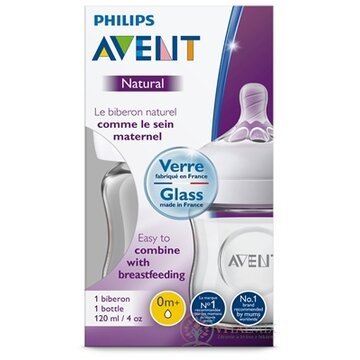 AVENT FĽAŠA Natural SKLO 120 ml cumlík (0m+) extra mäkký, novorodenecký (SCF051/17) 1x1 ks obrázok
