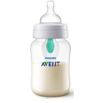 AVENT FĽAŠA PP AirFree 260 ml polopriehľadná, extra mäkký cumlík pomalý prietok 2 otvory, 1x1 ks obrázok