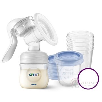 AVENT ODSÁVAČKA MLIEKA manuálna Akcia (6706720) odsávačka 1 ks + Darček (VIA poháriky 180 ml 5 ks) 1x1 set obrázok