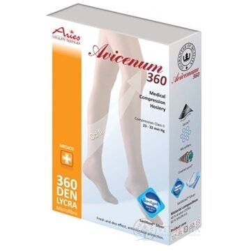 AVICENUM 360 Lýtkové pančuchy, Micro veľkosť XLN (pôvodne 4K), II.KT, Sanitized, otvorená špica, telové, 1x1 pár obrázok