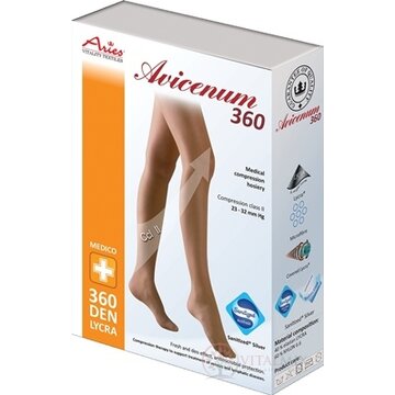 AVICENUM 360 Stehenné pančuchy, Micro veľkosť LN (3K), II.KT, Sanitized, zatvorená špica, krajka, telové, 1x1 pár obrázok