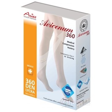 AVICENUM 360 Stehenné pančuchy, Micro veľkosť XXLN (pôvodne 5K), II.KT, Sanitized, otvorená špica, krajka, telové, 1x1 pár obrázok
