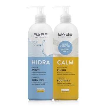 BABÉ TELO TELOVÉ MLIEKO + SPRCHOVÝ GÉL hydratačné mlieko 500 ml + hydratačný gél 500 ml, 1x1 set obrázok
