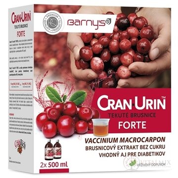 Barny's CRAN-URIN FORTE tekuté brusnice 2x500 ml (1000 ml), 1x1 set obrázok